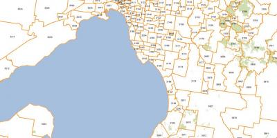 Žemėlapis Melburnas postcodes