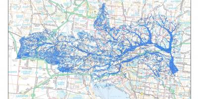 Žemėlapis Melburnas potvynių