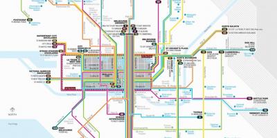Melburnas tramvajaus maršrutą žemėlapyje