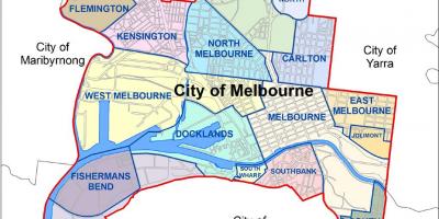 Žemėlapis Melburnas ir aplinkinių vietovių