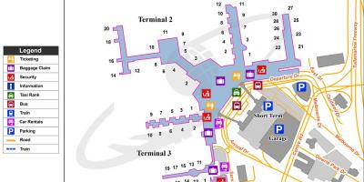Žemėlapis Melburno oro uosto terminalai