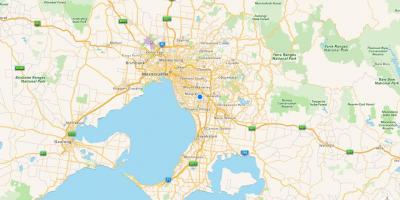 Žemėlapis Melburnas ir priemiesčiuose