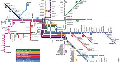 Traukinių stotis map Melburnas
