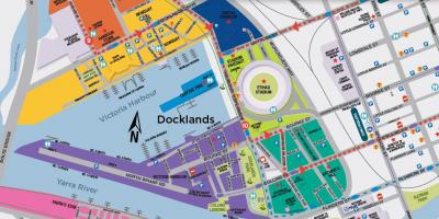 Docklands žemėlapis Melburnas