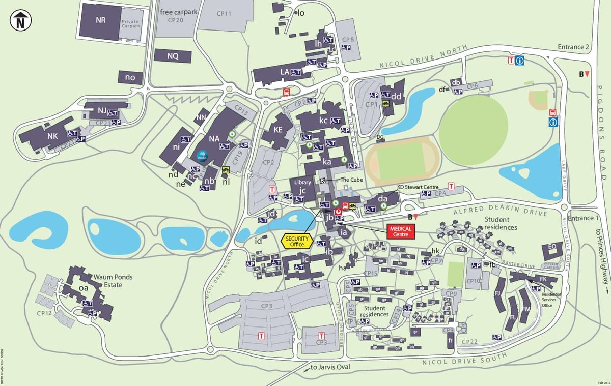 Deakin universiteto žemėlapyje