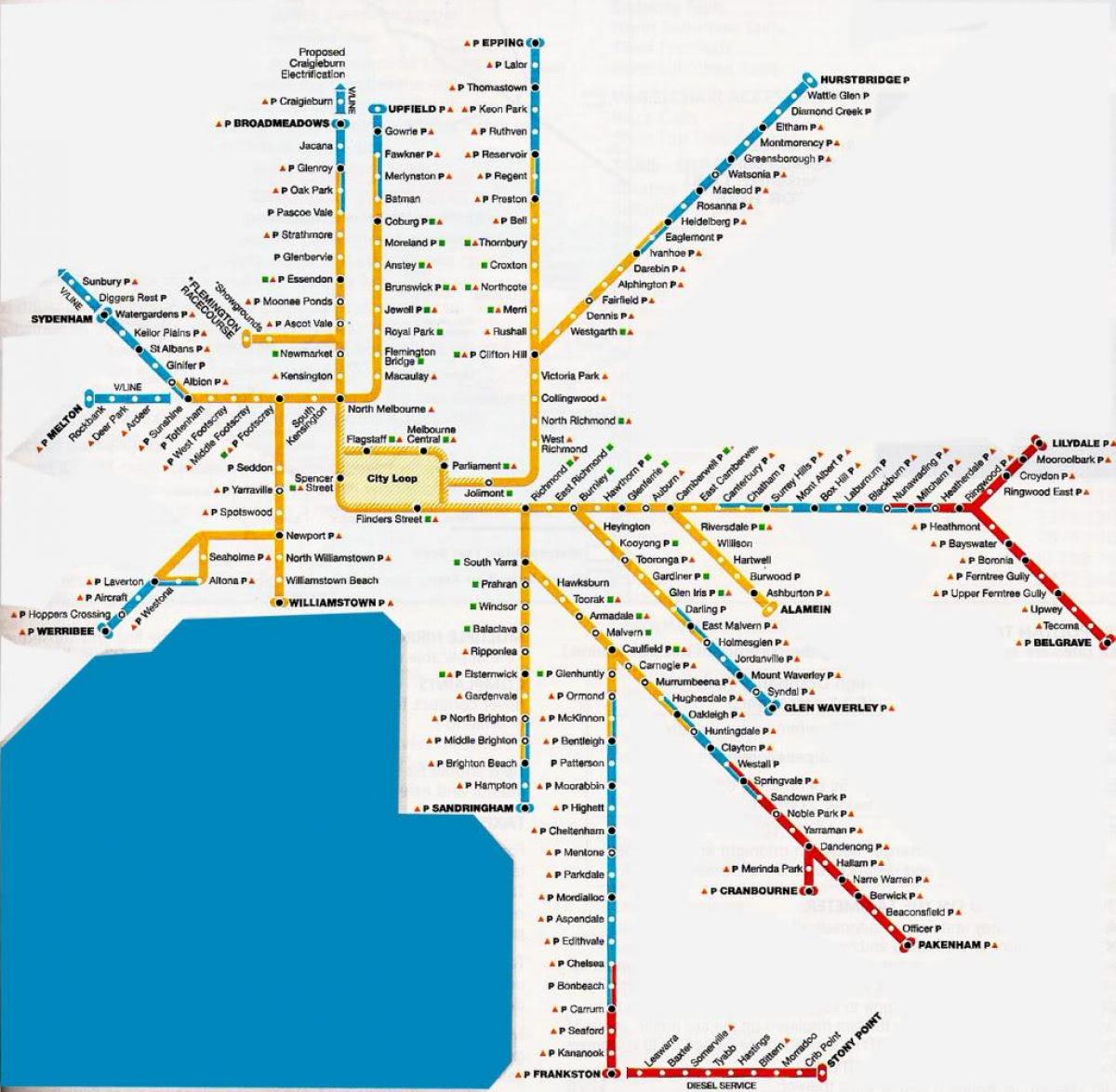 Melburnas metropolinės zonos žemėlapis