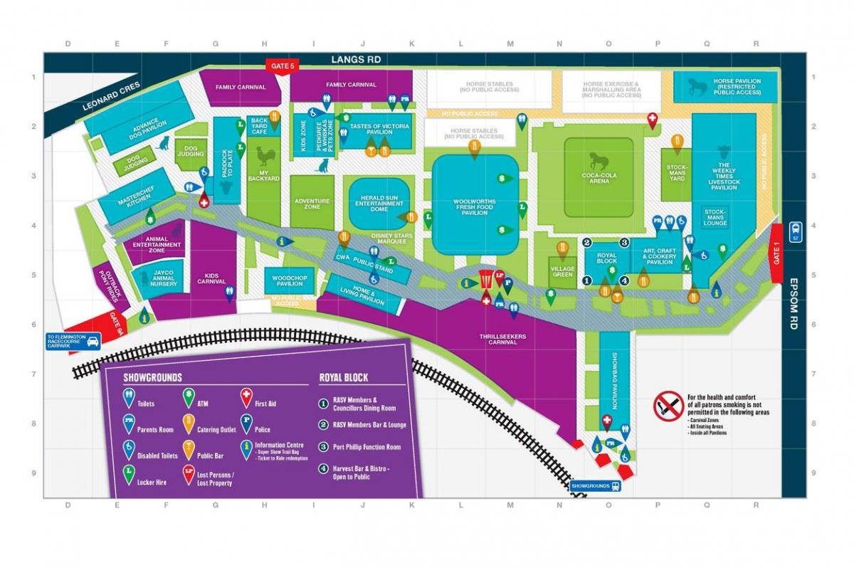 žemėlapis Melburnas Showgrounds