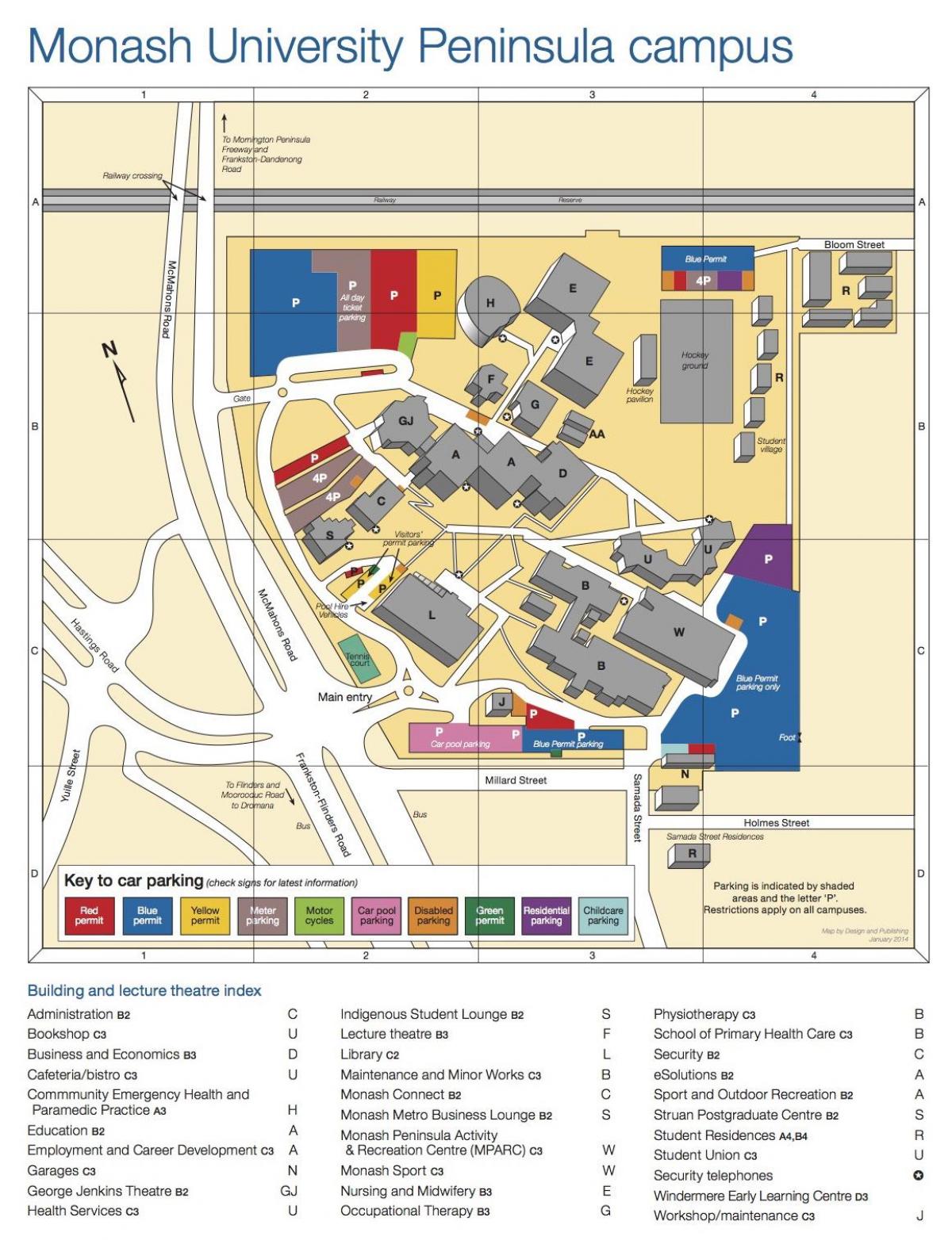 Monash university campus žemėlapis