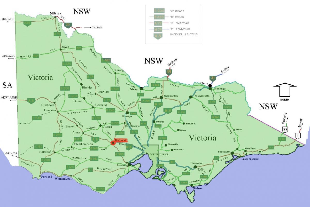 postcodes Victoria žemėlapyje