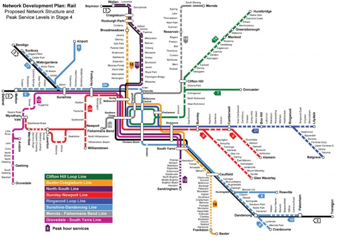 traukinių stotis map Melburnas
