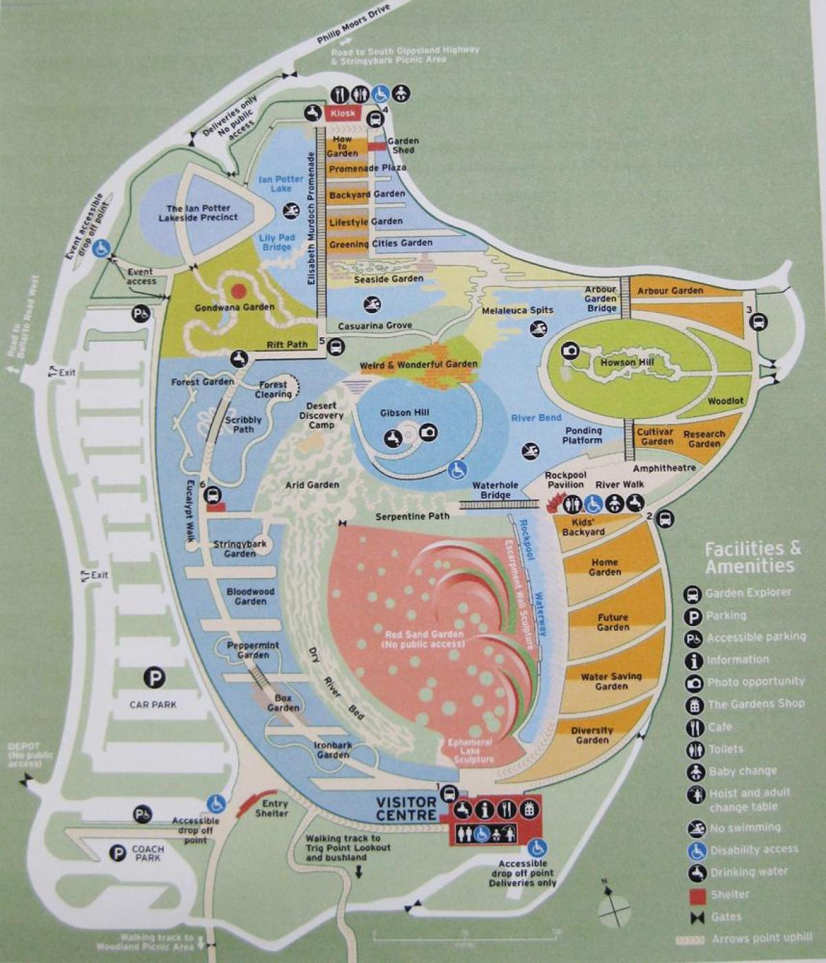 Royal botanic gardens žemėlapyje
