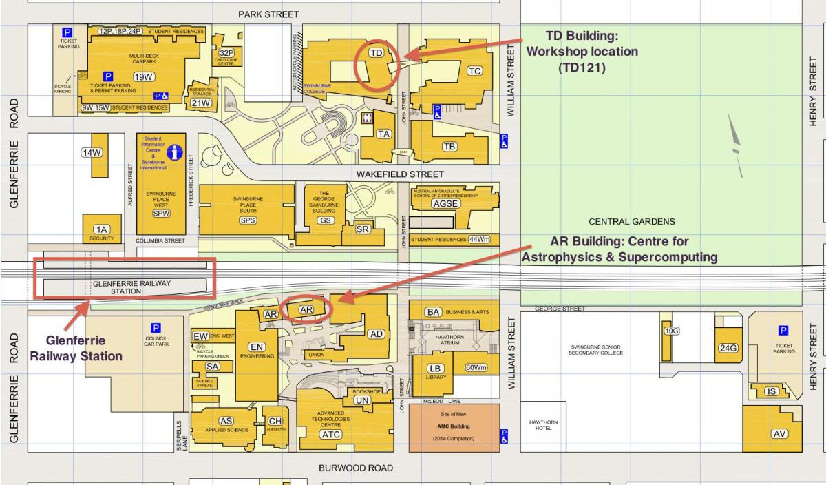žemėlapis Swinburne universiteto