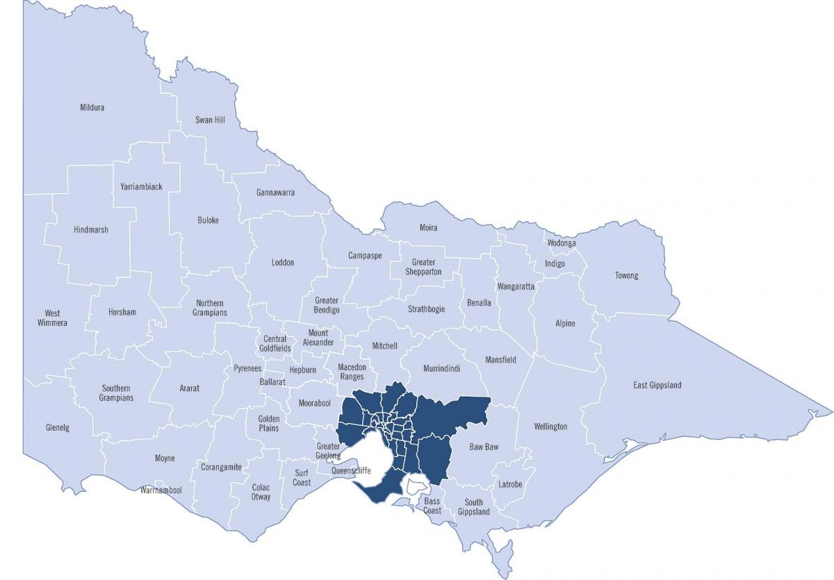 žemėlapis Viktorijos tarybų