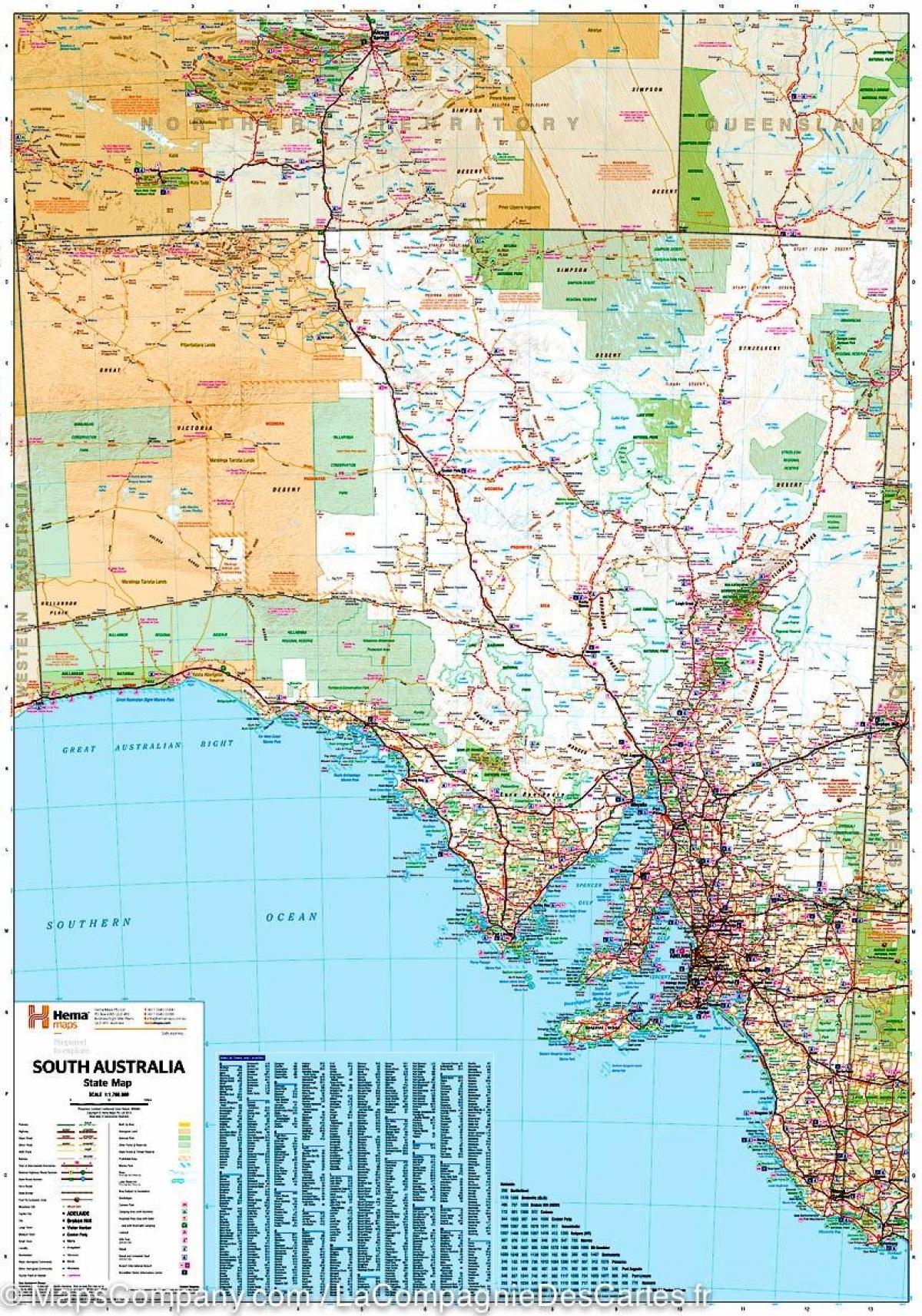 žemėlapis pietų Australija