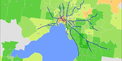 Žemėlapis Melbourne cbd