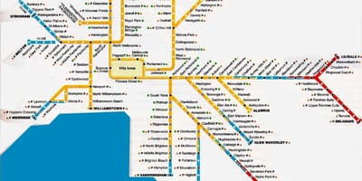 Melburnas metropolinės zonos žemėlapis