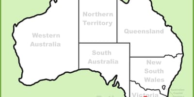 Žemėlapis Melburnas, Australija