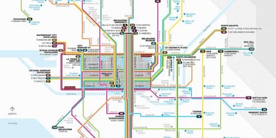 Melburnas tramvajaus maršrutą žemėlapyje