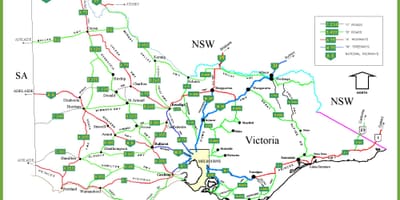 Žemėlapis iš Victoria Australia